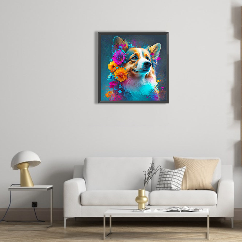 Dog In The Dark - Full Round Drill Diamond Painting 30*30CM