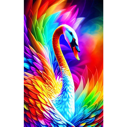 Colorful Swan - Full Round Drill Diamond Painting 50*80CM