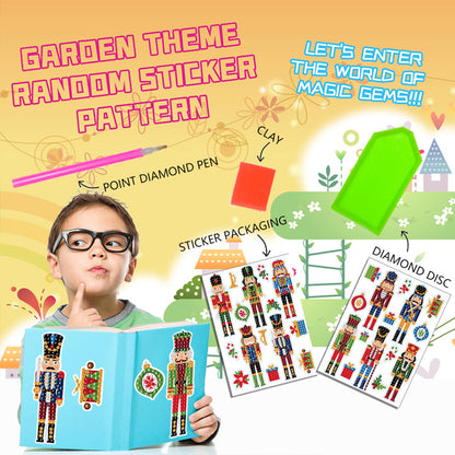 2pcs Gem Sticker Diamond Art 5D Paint by Numbers DIY for Kids Beginner Toys Kits