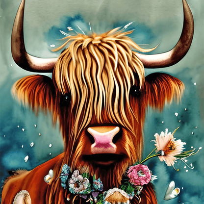 Scottish Highland Cattle - Full Round Drill Diamond Painting 30*30CM