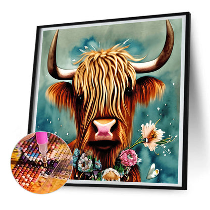 Scottish Highland Cattle - Full Round Drill Diamond Painting 30*30CM