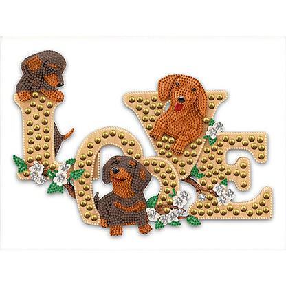 Love Puppy - Special Shaped Drill Diamond Painting 40*30CM