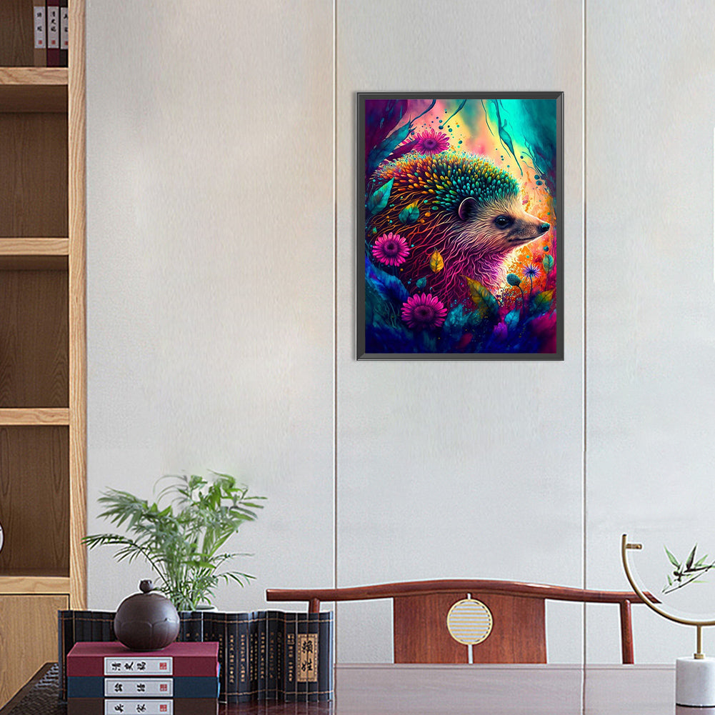 Watercolor Hedgehog - Full Round Drill Diamond Painting 30*40CM