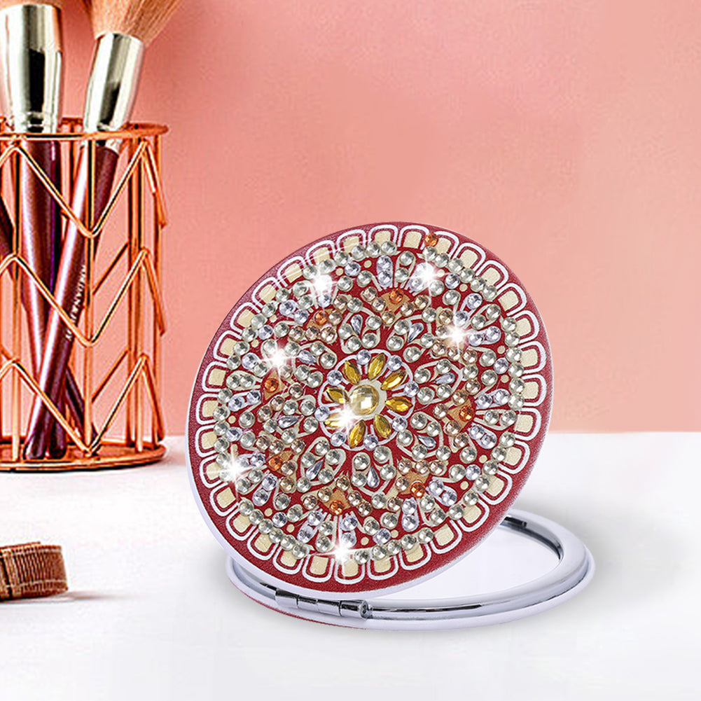 DIY Crystal Diamond Mirror Art Craft Set Datura Diamond Art Mosaic Makeup Mirror