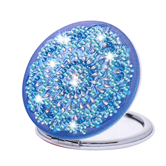 DIY Crystal Diamond Mirror Art Craft Set Datura Diamond Art Mosaic Makeup Mirror