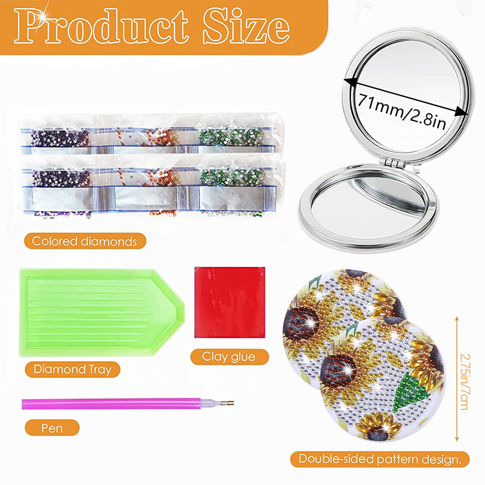 DIY Crystal Diamond Mirror Art Craft Set Sunflower Paint by Number Kits for Girl