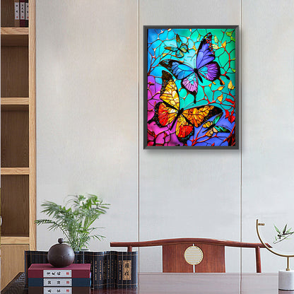 Butterfly Glass Painting - Full Round Drill Diamond Painting 30*40CM