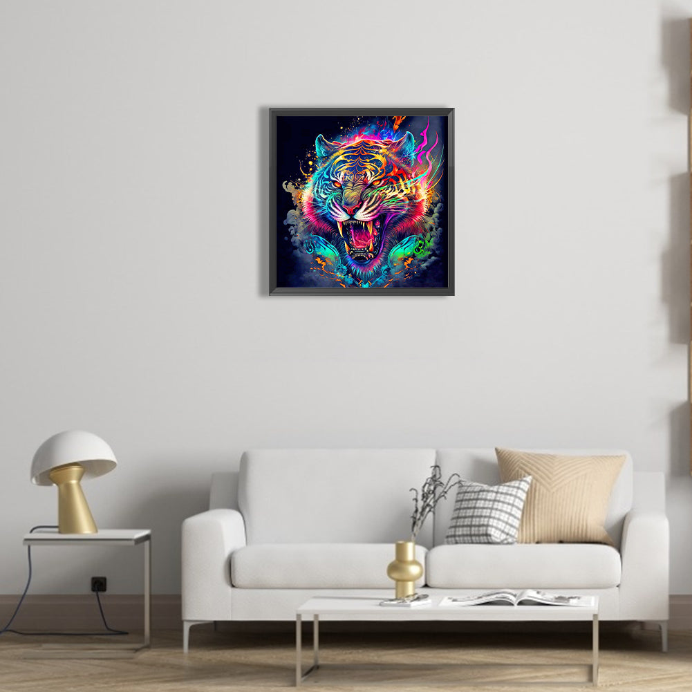 Roaring Tiger - Full Round Drill Diamond Painting 40*40CM