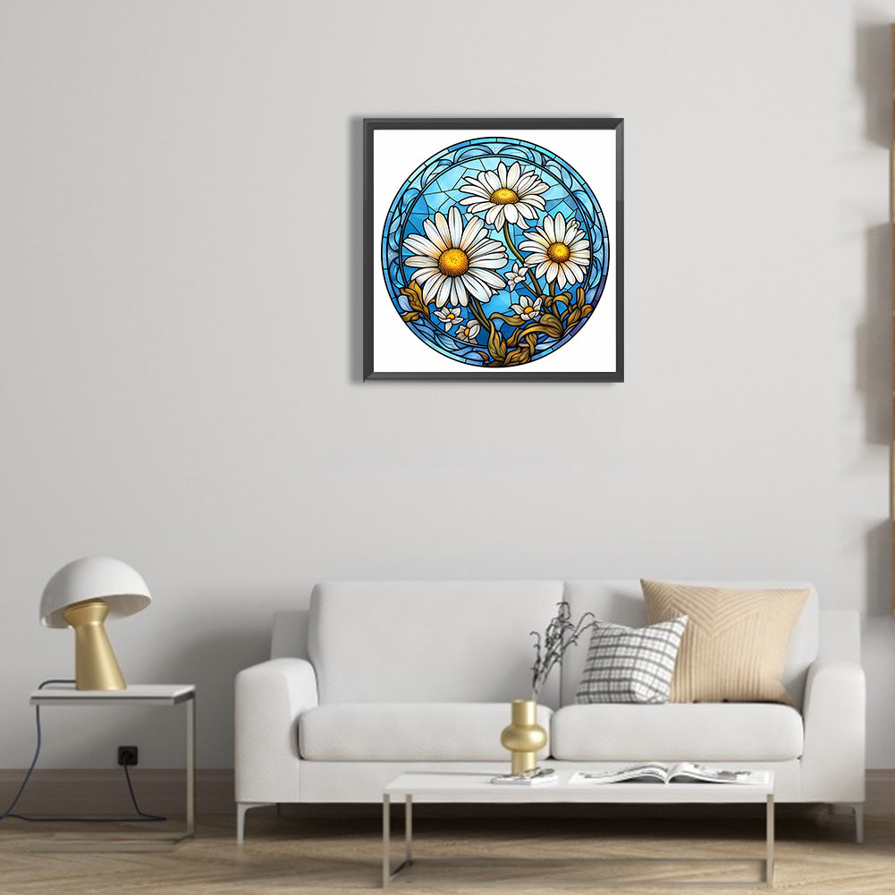 Flower Glass Painting - Full Round Drill Diamond Painting 30*30CM