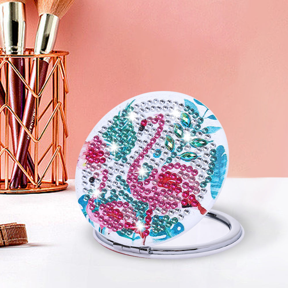 DIY Diamond Art Mosaic Makeup Mirror Art Craft Set Flamingo Paint by Number Kits