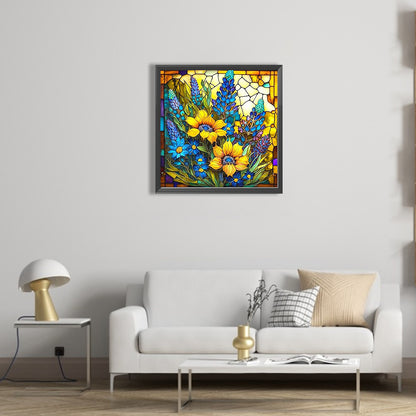 Glass Painting Sunflowers - Full Square Drill Diamond Painting 40*40CM