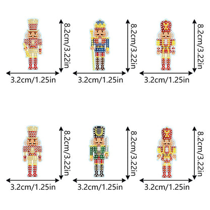 6pcs Diamond Art Key Rings Art Craft 5D Double Sided DIY Hanging Ornaments Gifts