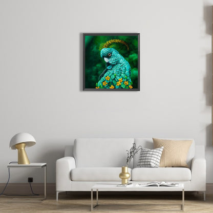 Green Parrot - Full Round Drill Diamond Painting 40*40CM