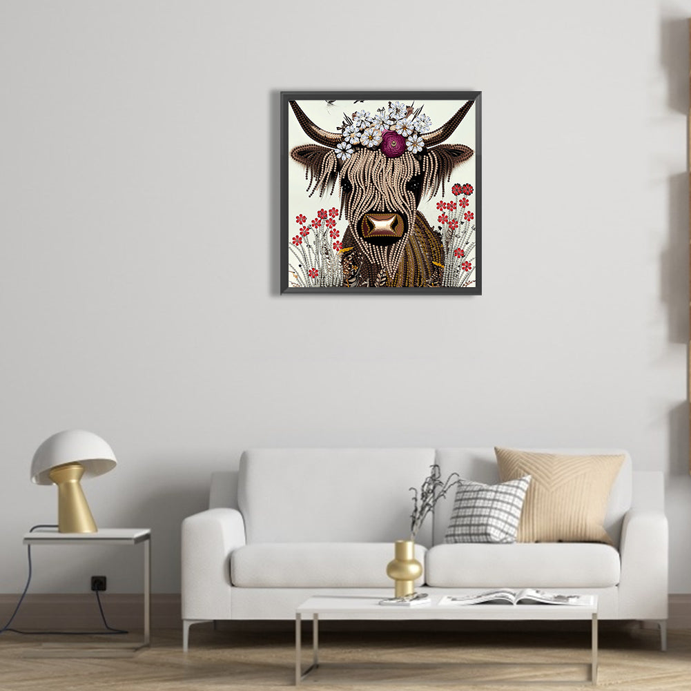 Highland Yak - Special Shaped Drill Diamond Painting 30*30CM