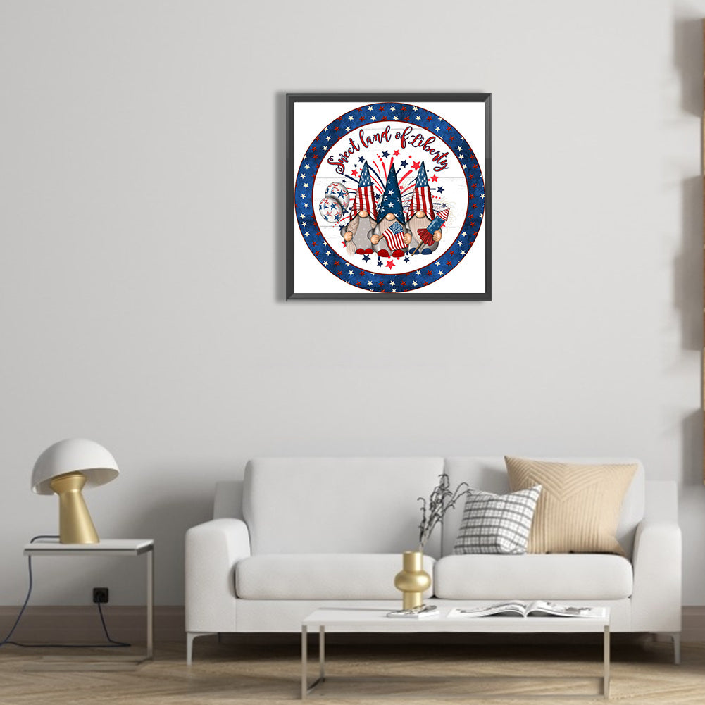 Independence Day Goblin Round Card - Full Round Drill Diamond Painting 30*30CM