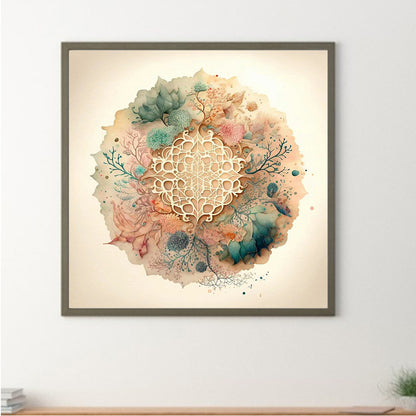 Light Color Mandala - Full Round Drill Diamond Painting 30*30CM
