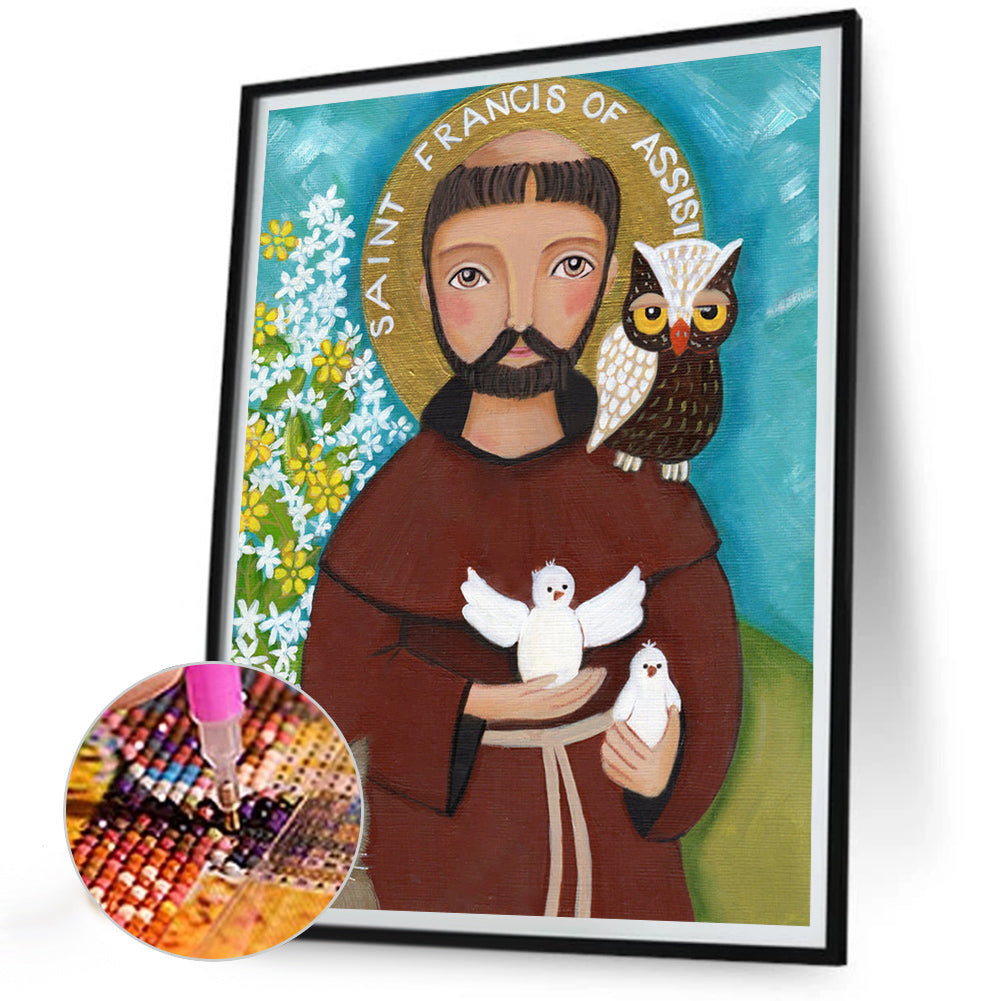 Saint Francis Of Assisi - Full Round Drill Diamond Painting 30*40CM