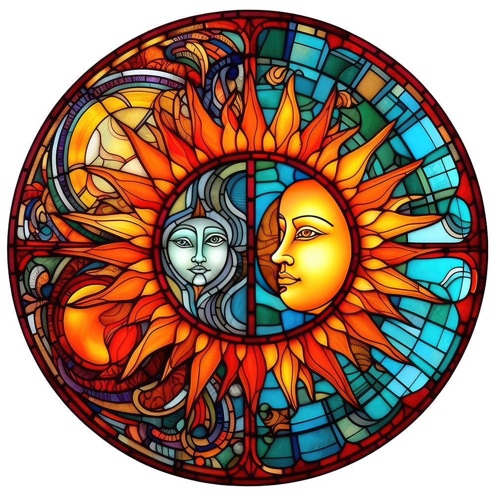 Star And Moon Glass Painting - Full Round Drill Diamond Painting 30*30CM