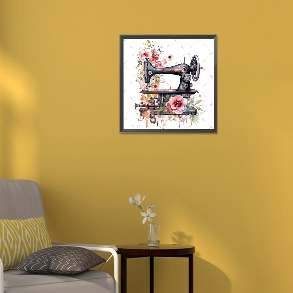 Sewing Machine - Full Round Drill Diamond Painting 30*30CM