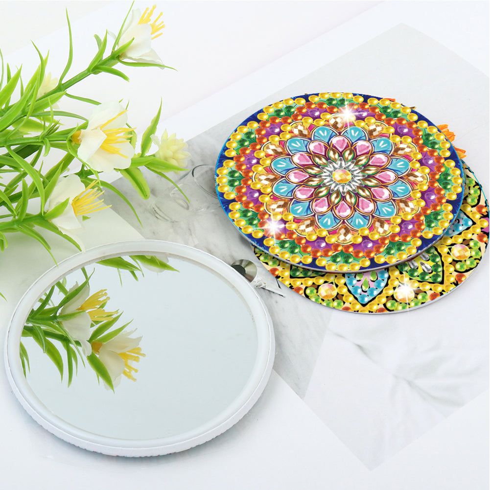 3pcs Crystal Diamond Mirror Portable DIY Art Craft Set Datura for Adult and Kids