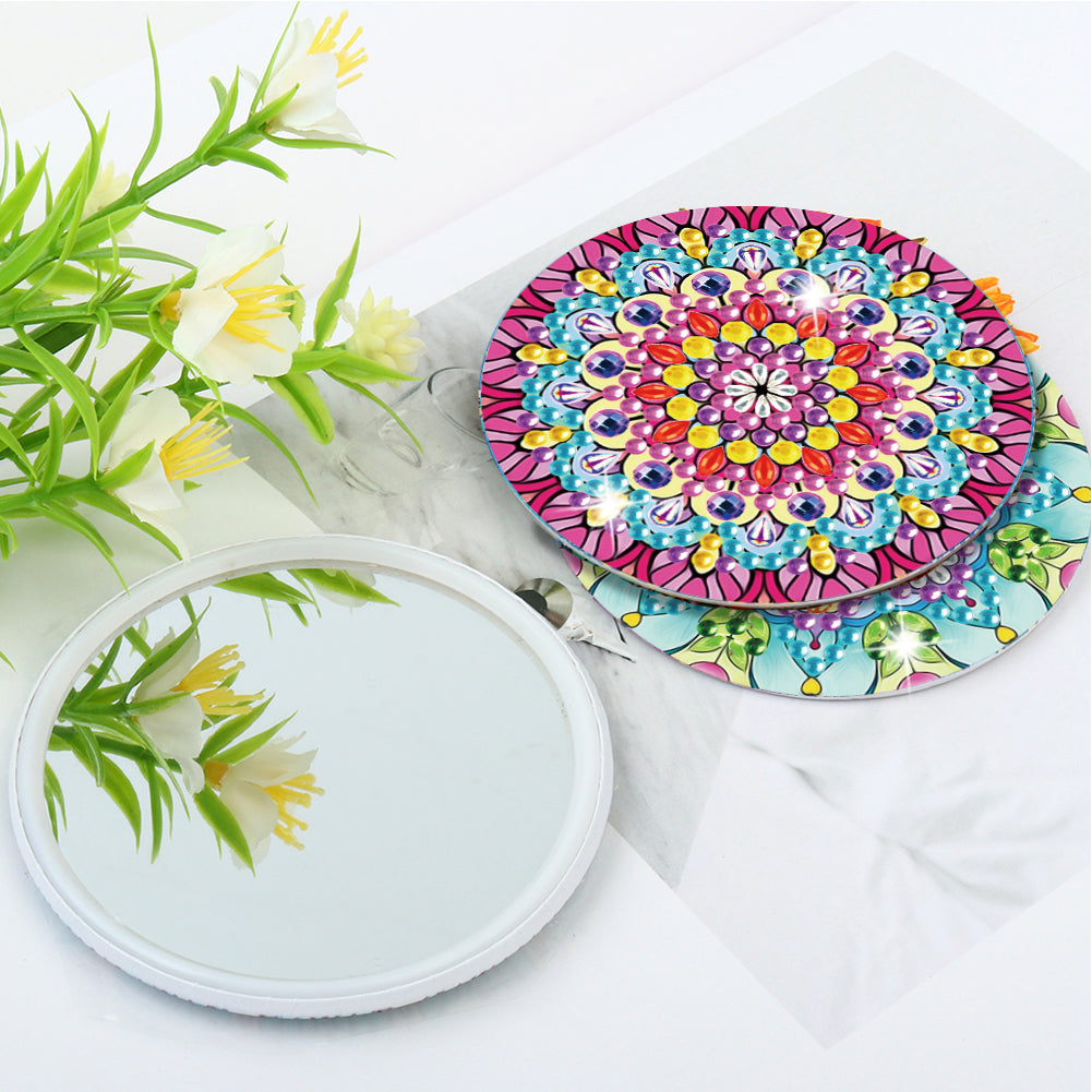 3pcs Crystal Diamond Mirror Portable DIY Art Craft Set Datura for Adult and Kids