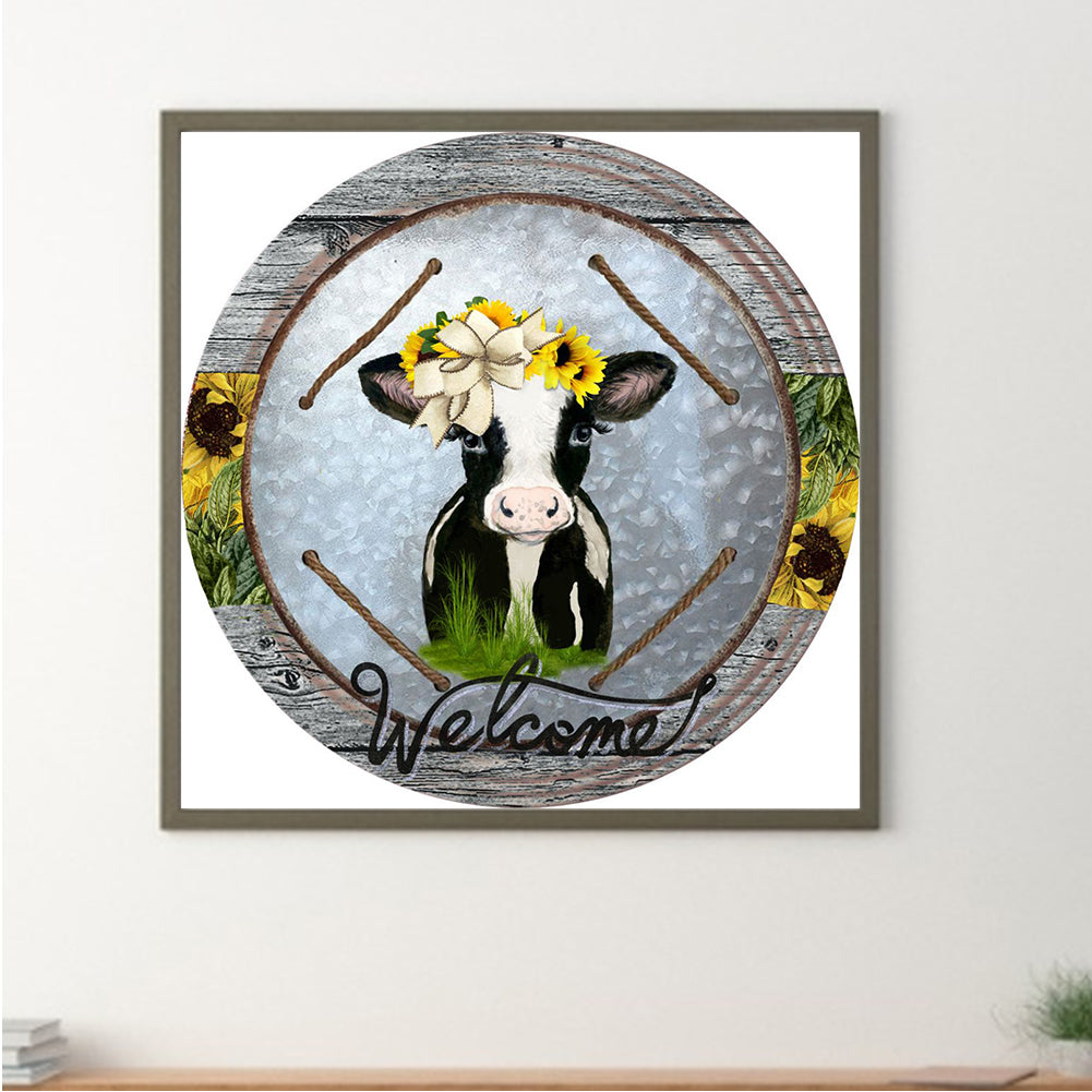 Round Cow - Full Round Drill Diamond Painting 30*30CM