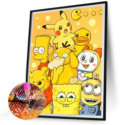 Yellow Cartoon Character - Full Round Drill Diamond Painting 25*35CM