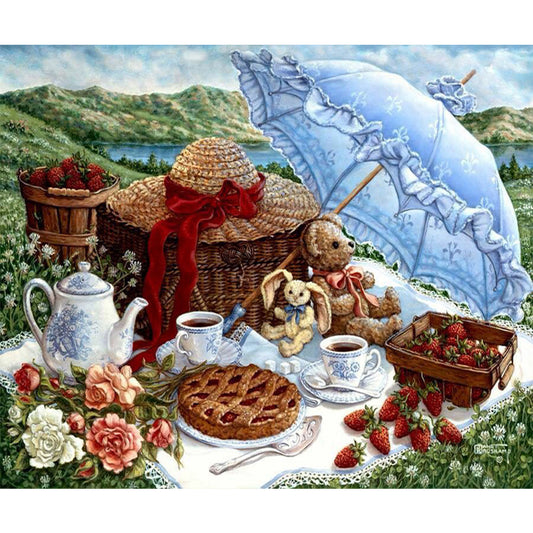 Picnic - Full Round Drill Diamond Painting 60*50CM