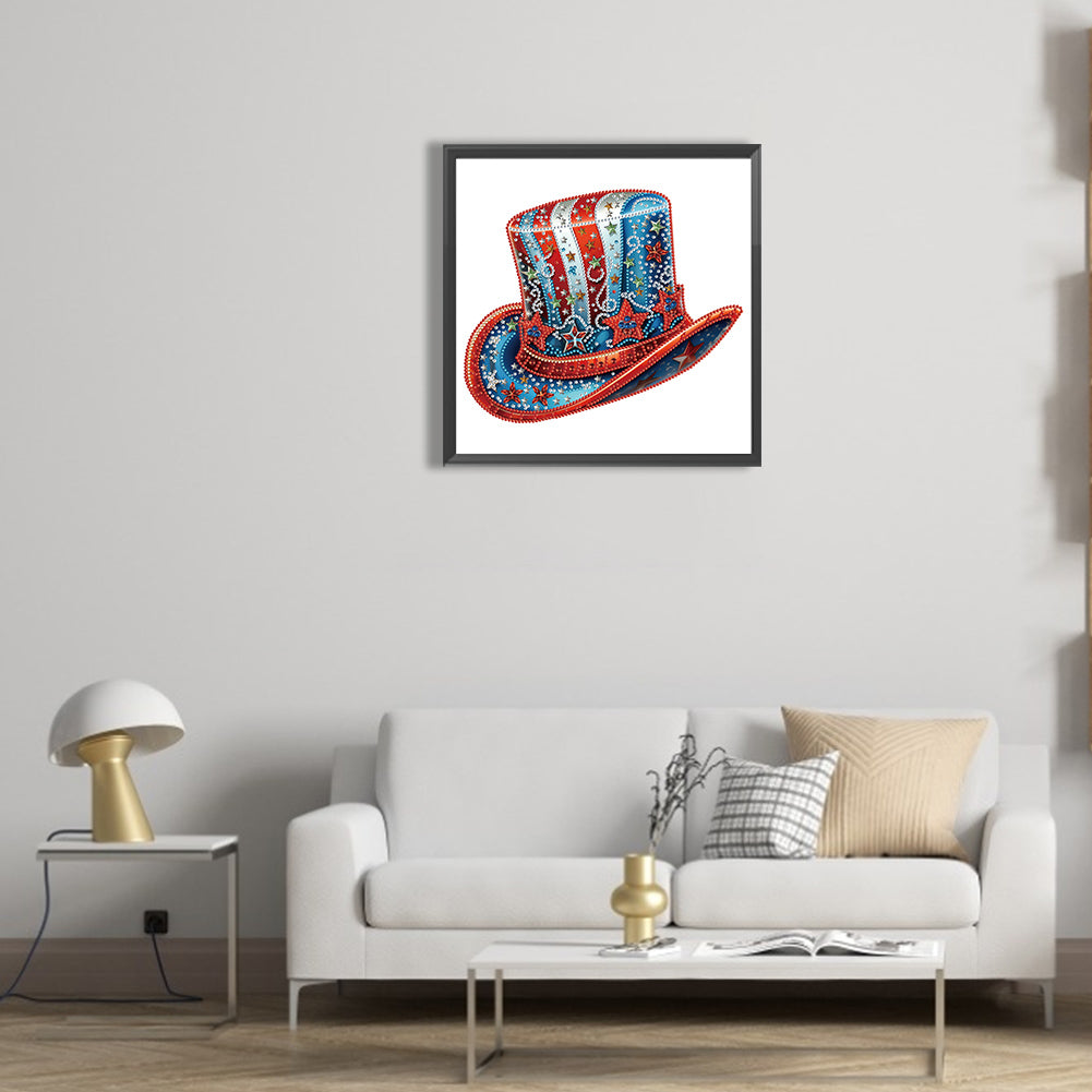 Independence Day Hat - Special Shaped Drill Diamond Painting 30*30CM