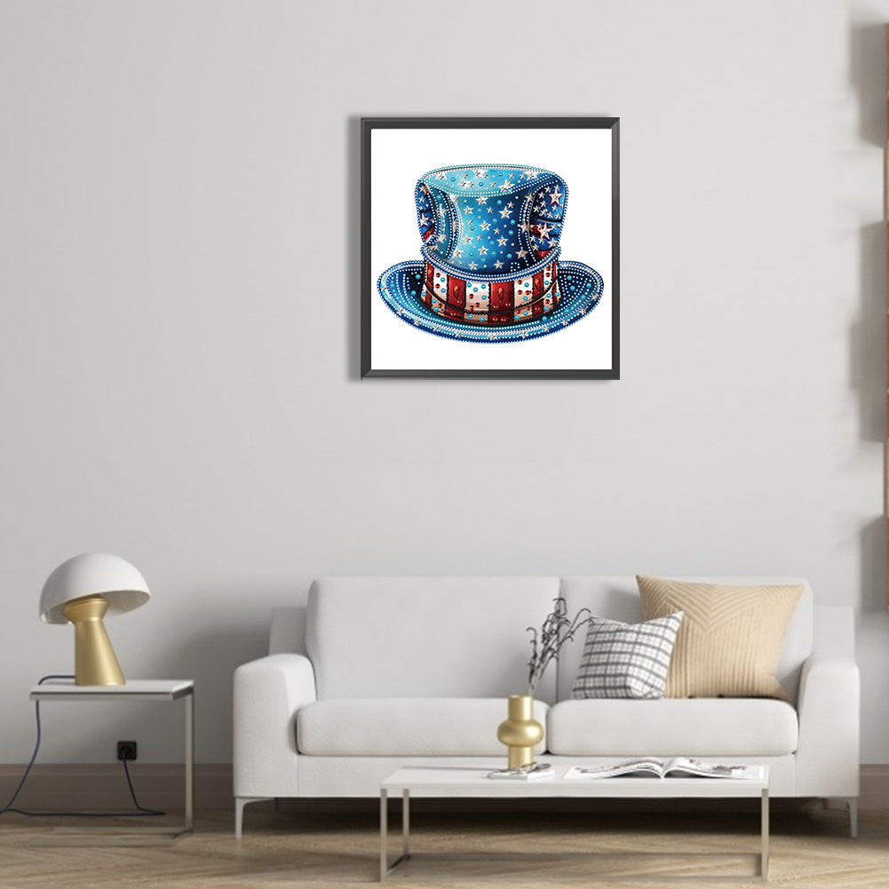 Independence Day Hat - Special Shaped Drill Diamond Painting 30*30CM