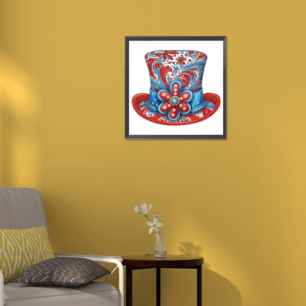 Independence Day Hat - Special Shaped Drill Diamond Painting 30*30CM