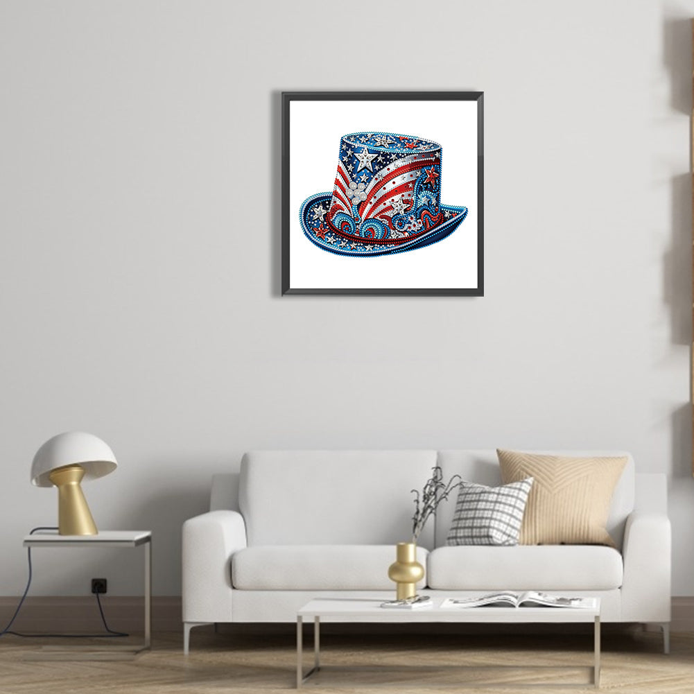 Independence Day Hat - Special Shaped Drill Diamond Painting 30*30CM