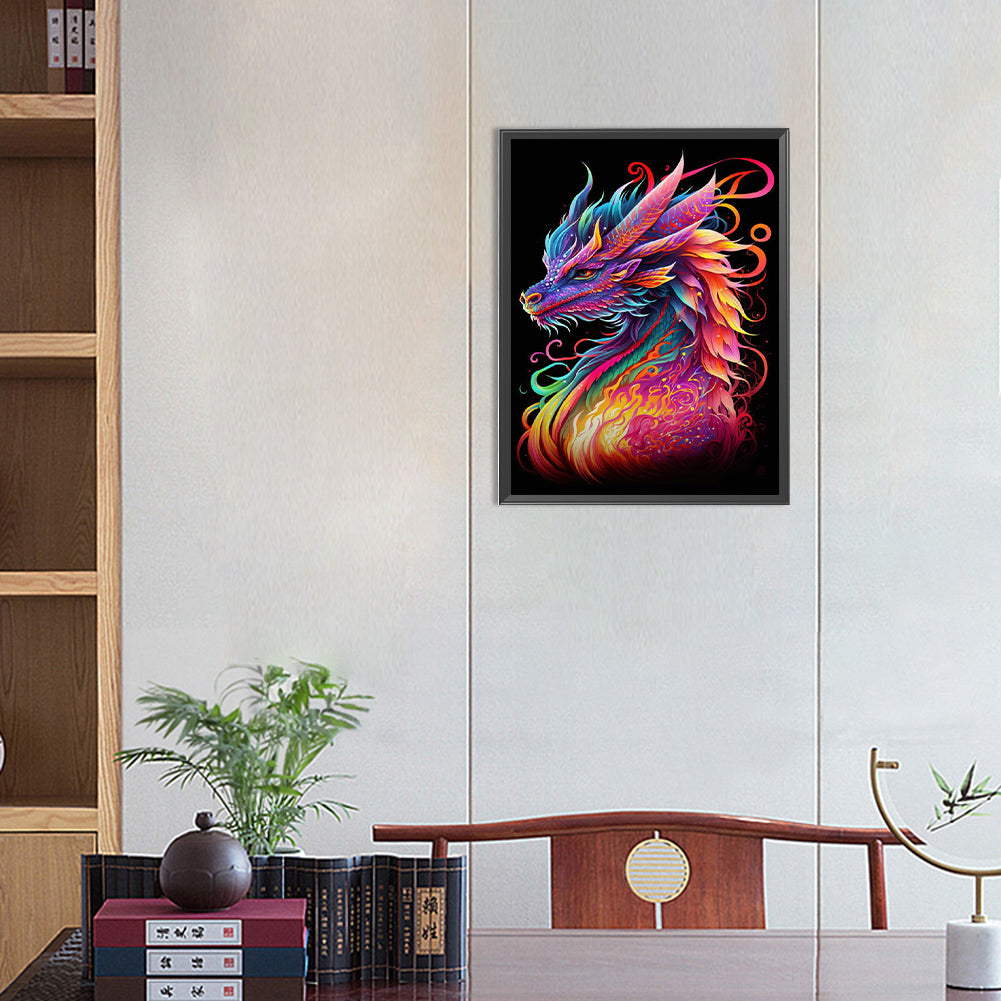 Colorful Dragon - Full Round Drill Diamond Painting 30*40CM