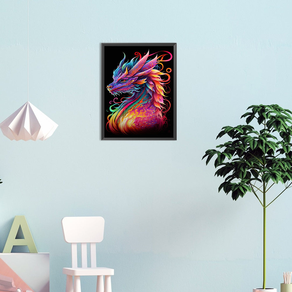 Colorful Dragon - Full Round Drill Diamond Painting 30*40CM