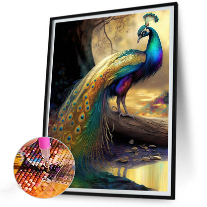 Peacock - Full Round Drill Diamond Painting 30*40CM