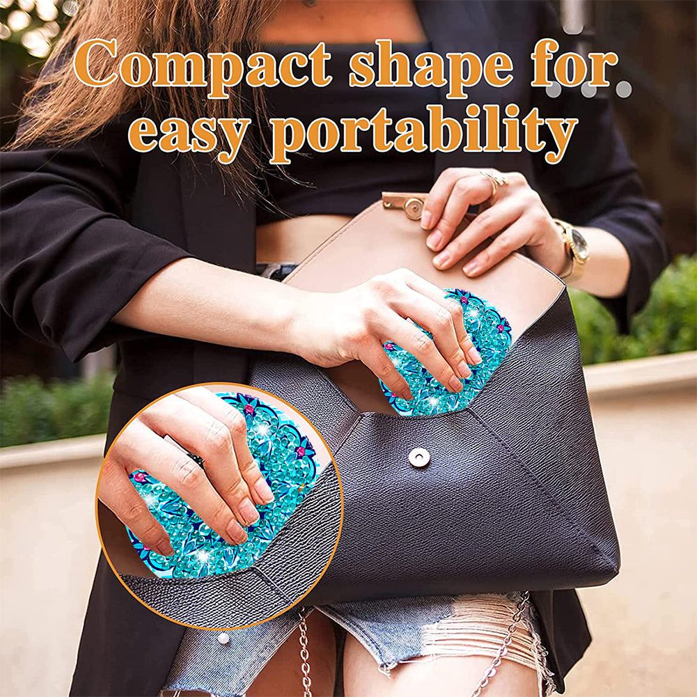 DIY Crystal Diamond Mirror Portable Mandala Art Craft Set Pocket Mirror for Girl