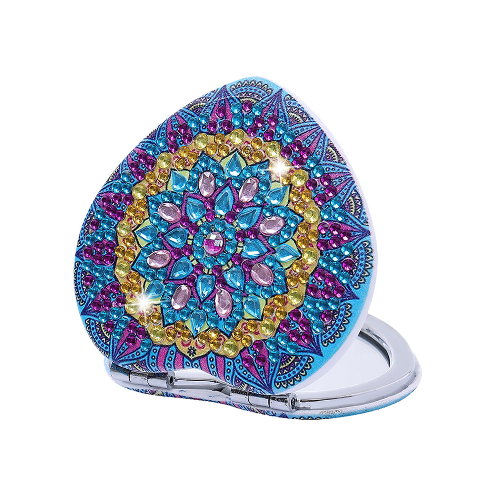 DIY Crystal Diamond Mirror Portable Mandala Art Craft Set Pocket Mirror for Girl