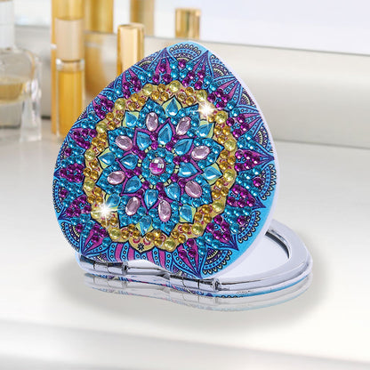 DIY Crystal Diamond Mirror Portable Mandala Art Craft Set Pocket Mirror for Girl