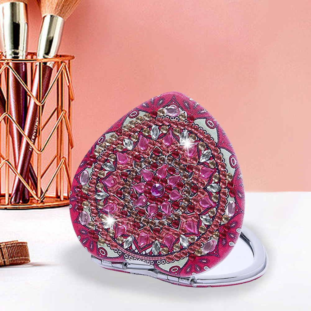 DIY Crystal Diamond Mirror Portable Mandala Art Craft Set Pocket Mirror for Girl