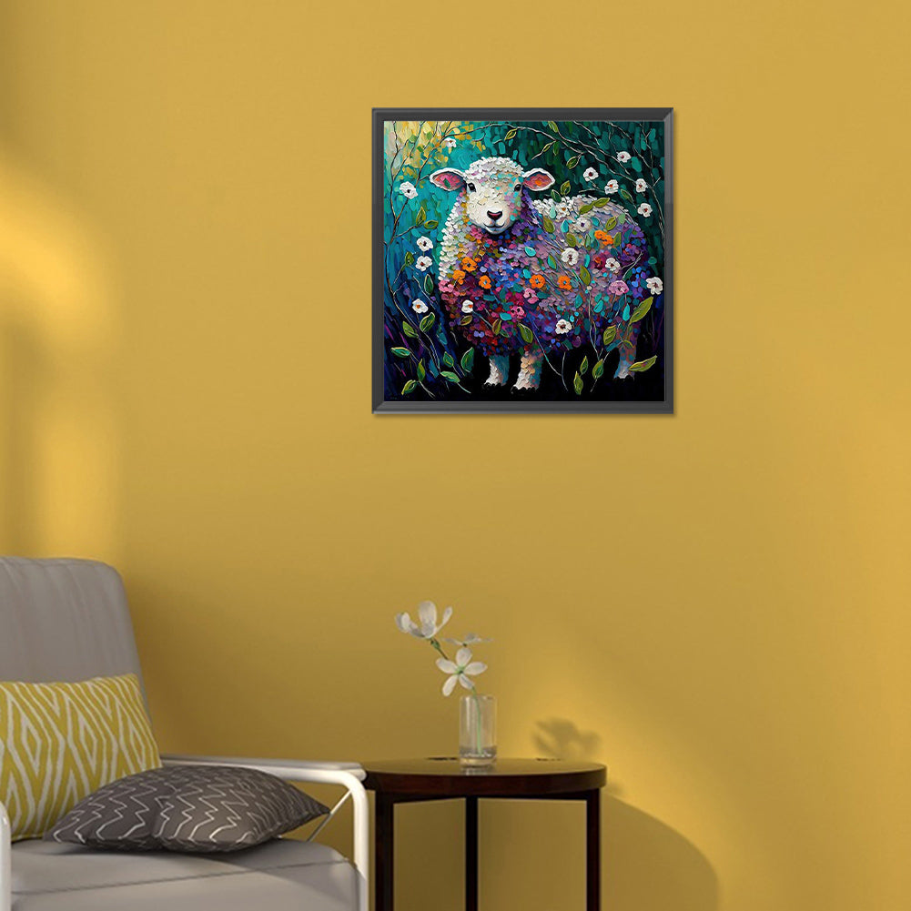 Flower Sheep - Full Round Drill Diamond Painting 30*30CM