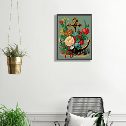 Blossom Anchor - Special Shaped Drill Diamond Painting 30*40CM
