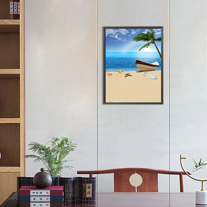 Beach Seaside - Full Round Drill Diamond Painting 30*40CM