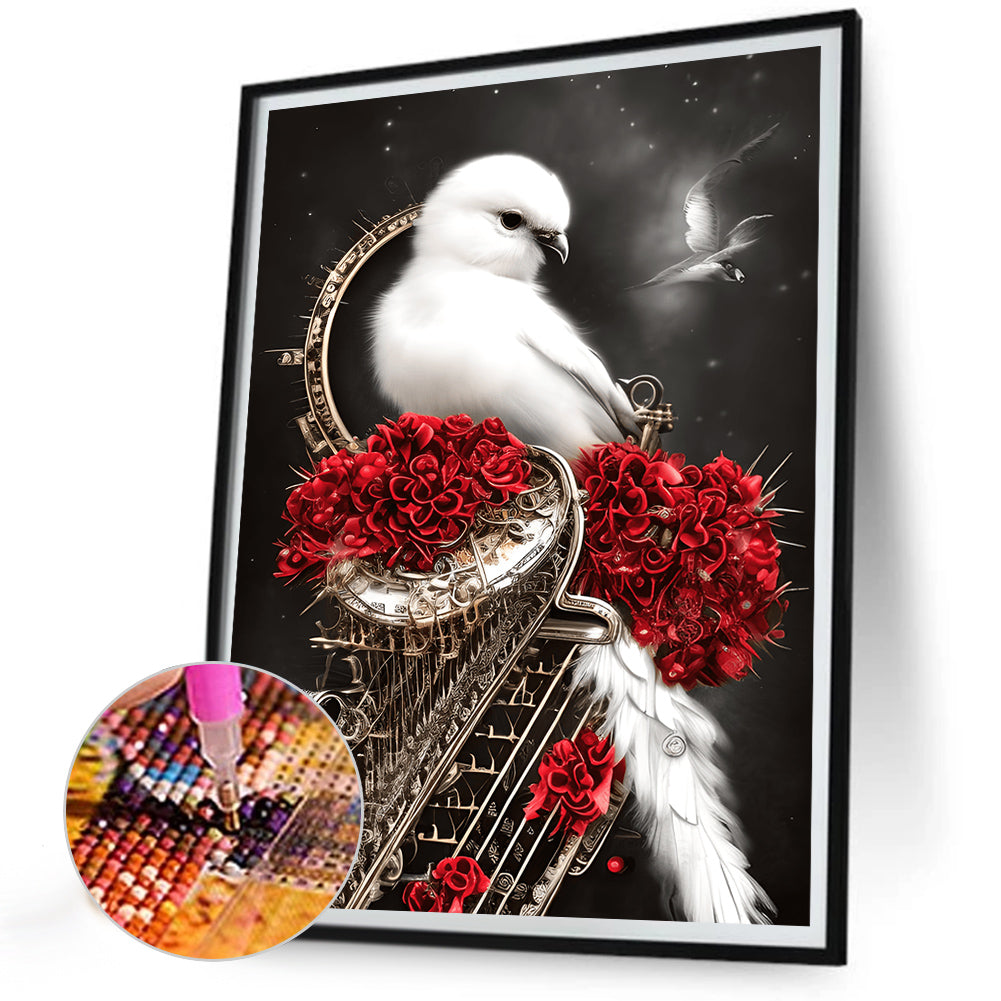 Black And White Crow - Full Round Drill Diamond Painting 30*40CM