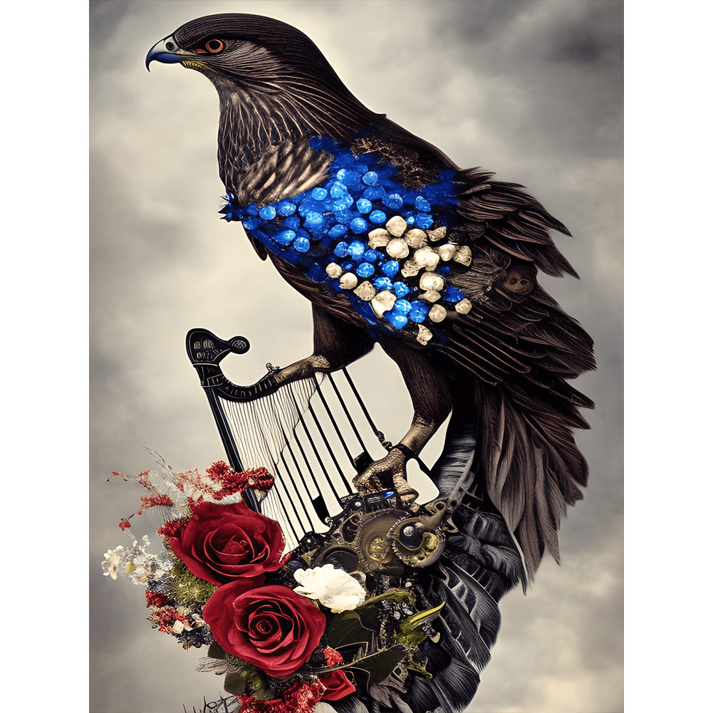 Black And White Crow - Full Round Drill Diamond Painting 30*40CM
