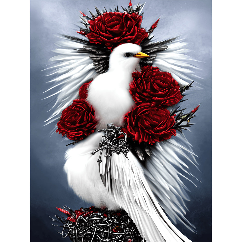 Black And White Crow - Full Round Drill Diamond Painting 30*40CM