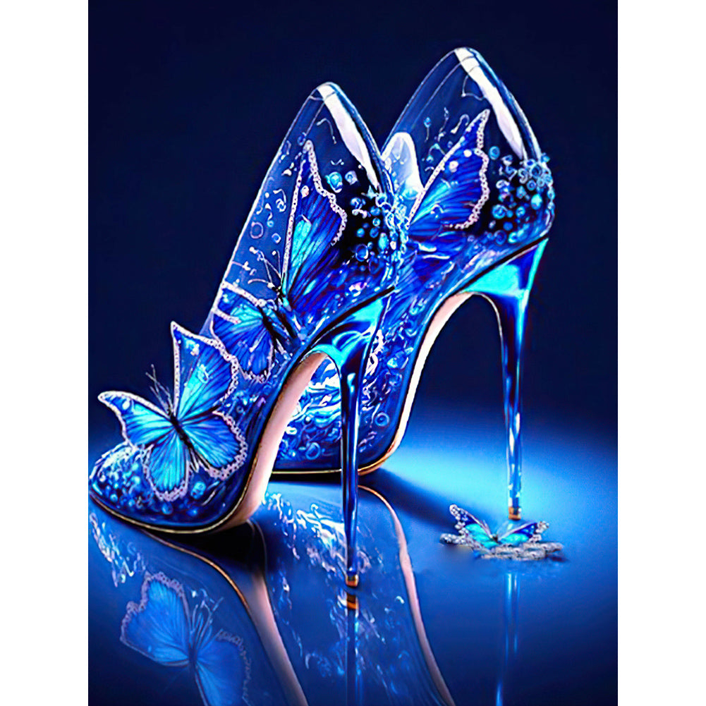 Blue High Heels - Full Round Drill Diamond Painting 30*40CM