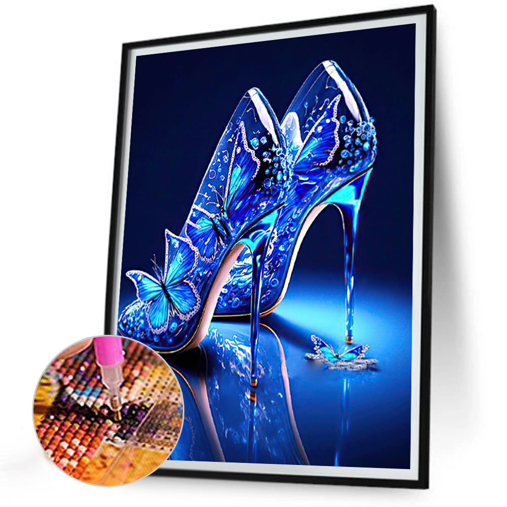 Blue High Heels - Full Round Drill Diamond Painting 30*40CM