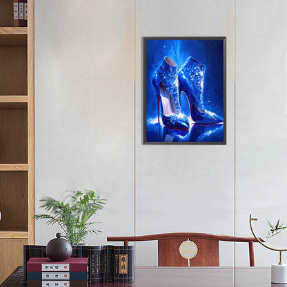 Blue High Heels - Full Round Drill Diamond Painting 30*40CM