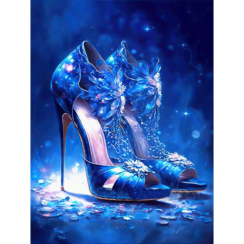 Blue High Heels - Full Round Drill Diamond Painting 30*40CM