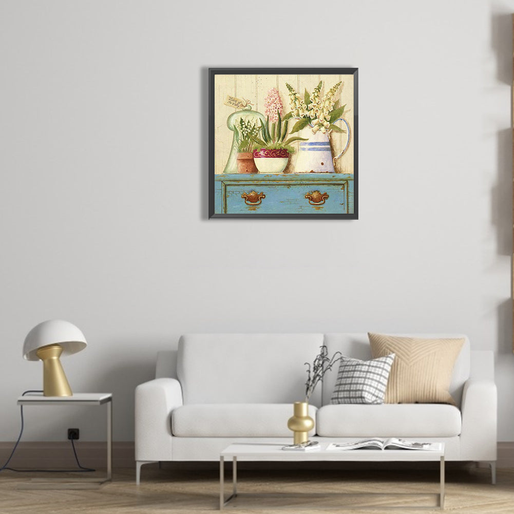 Retro Desktop Ornaments - Full Round Drill Diamond Painting 30*30CM